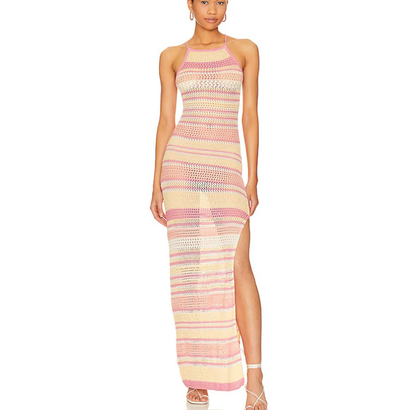 NEW L Space Hanna Montazamie Kaye Crochet Long Swimsuit Coverup Maxi $154 M - Picture 5 of 6